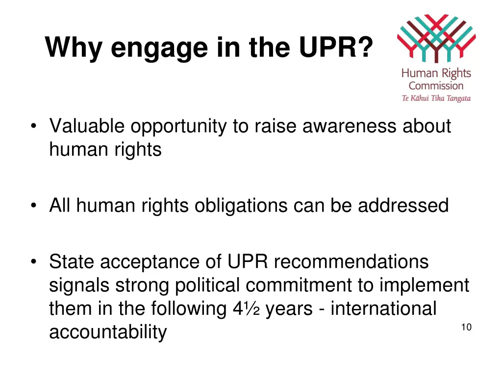 why engage in the upr