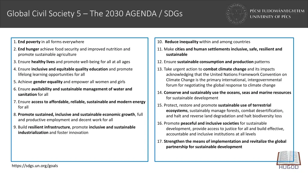 global civil society 5 the 2030 agenda sdgs