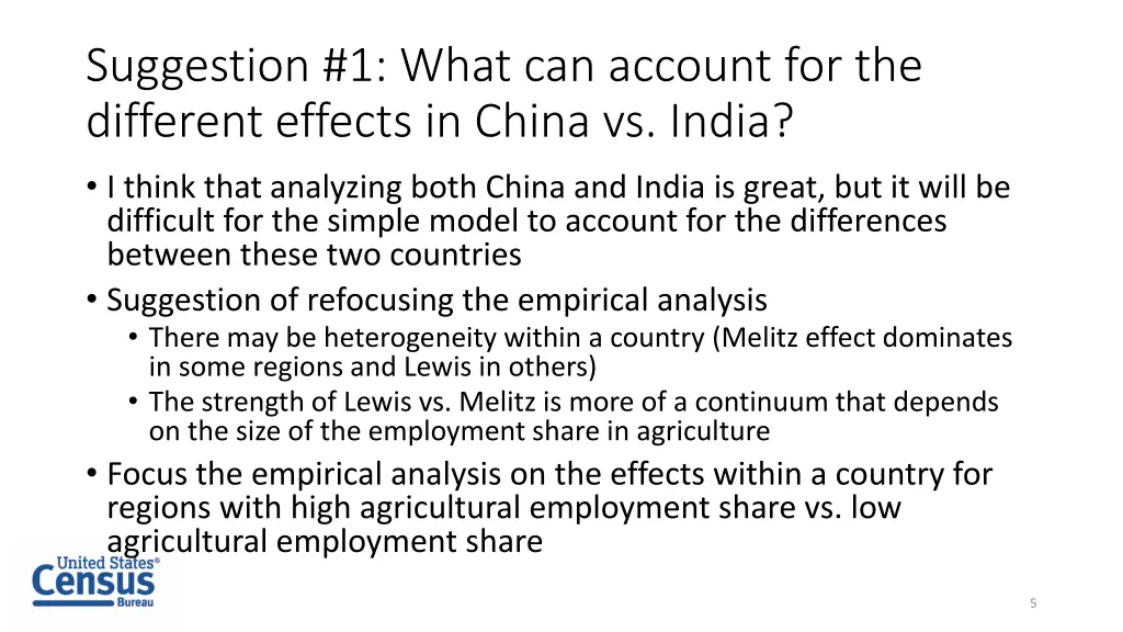 suggestion 1 what can account for the different 1
