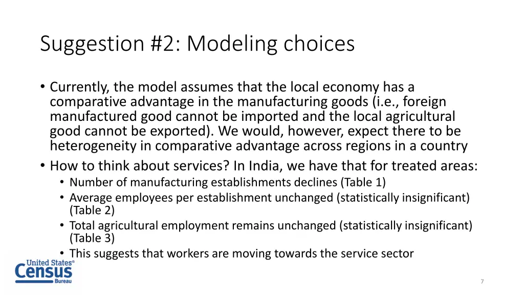 suggestion 2 modeling choices