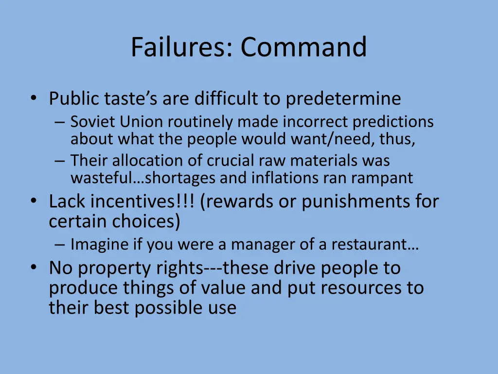 failures command