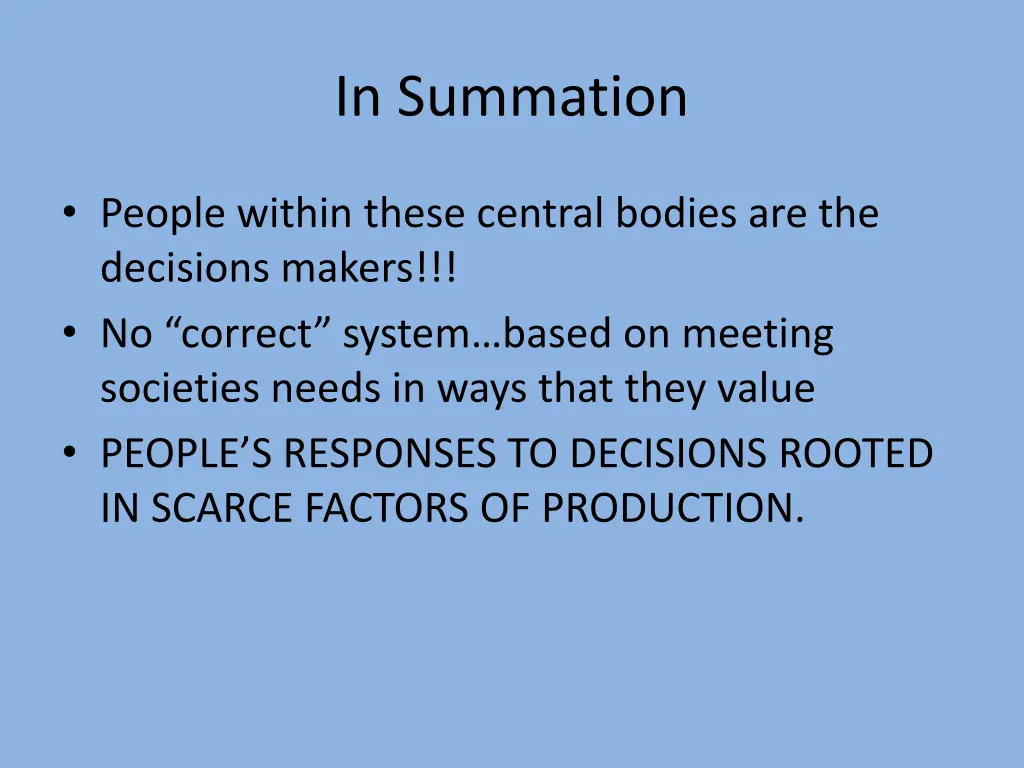 in summation
