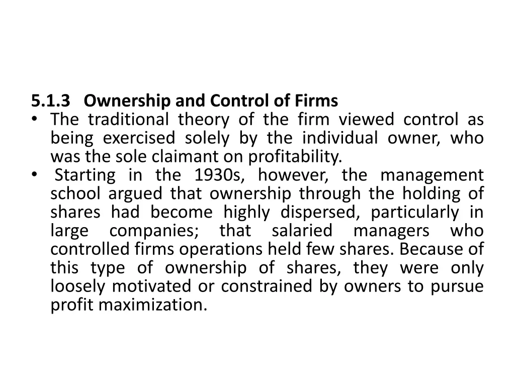 5 1 3 ownership and control of firms