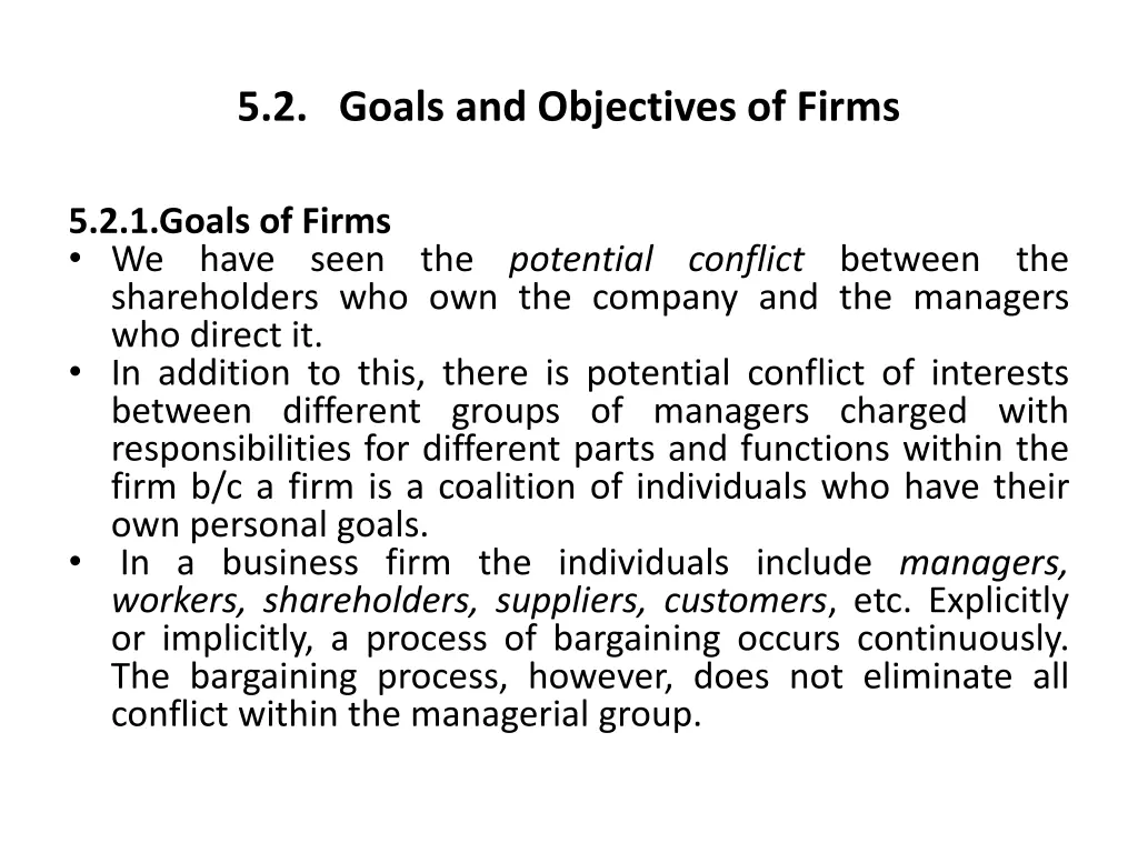 5 2 goals and objectives of firms