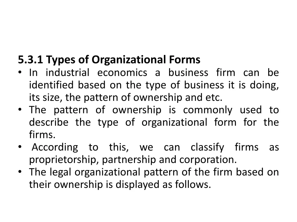 5 3 1 types of organizational forms in industrial