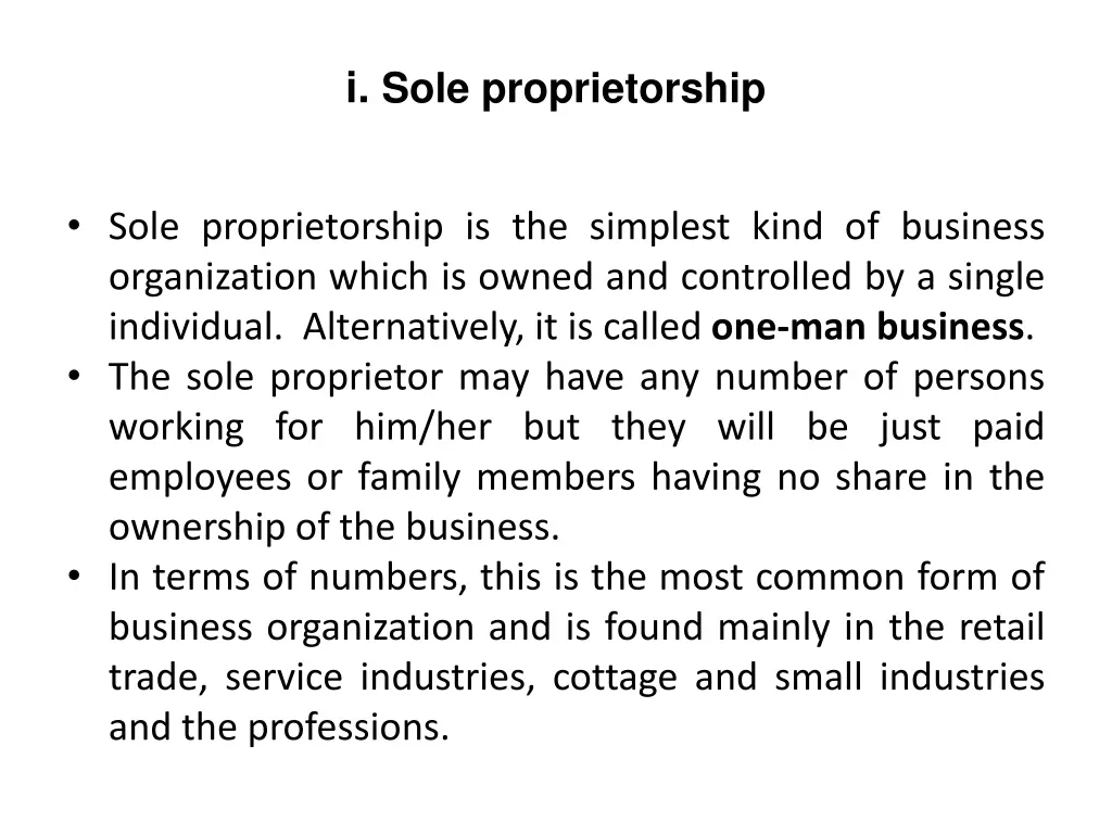 i sole proprietorship