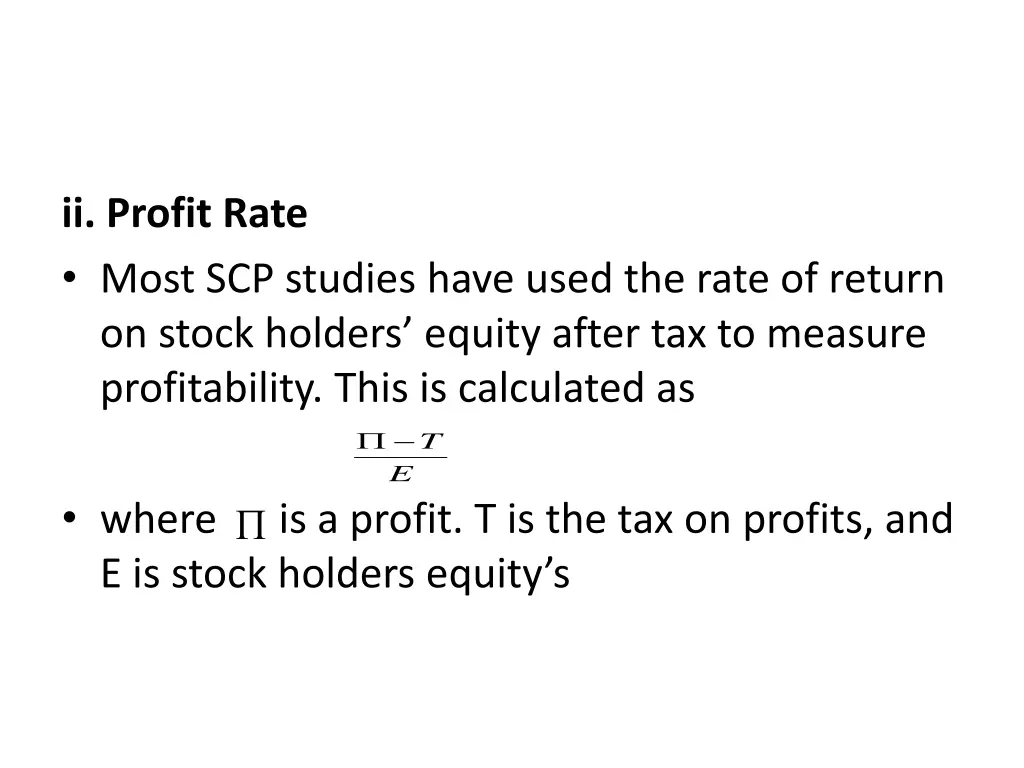 ii profit rate most scp studies have used