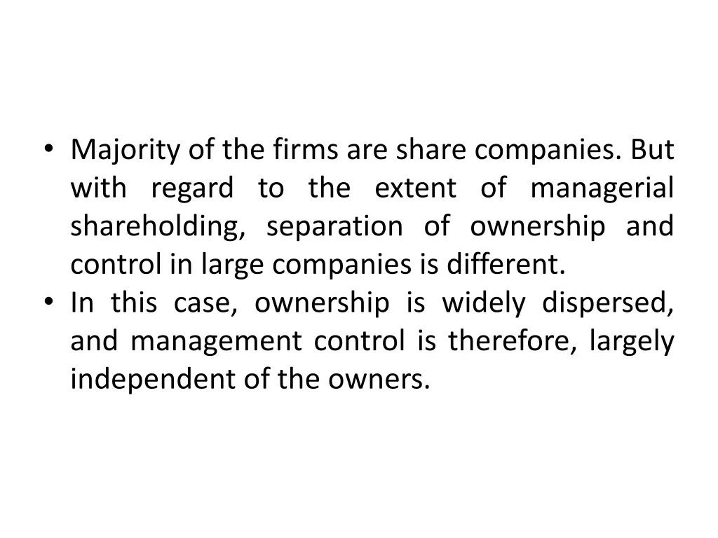 majority of the firms are share companies