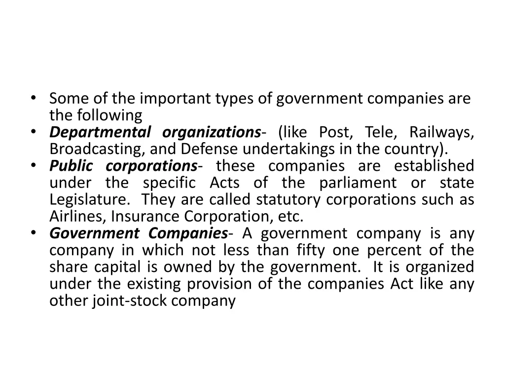 some of the important types of government