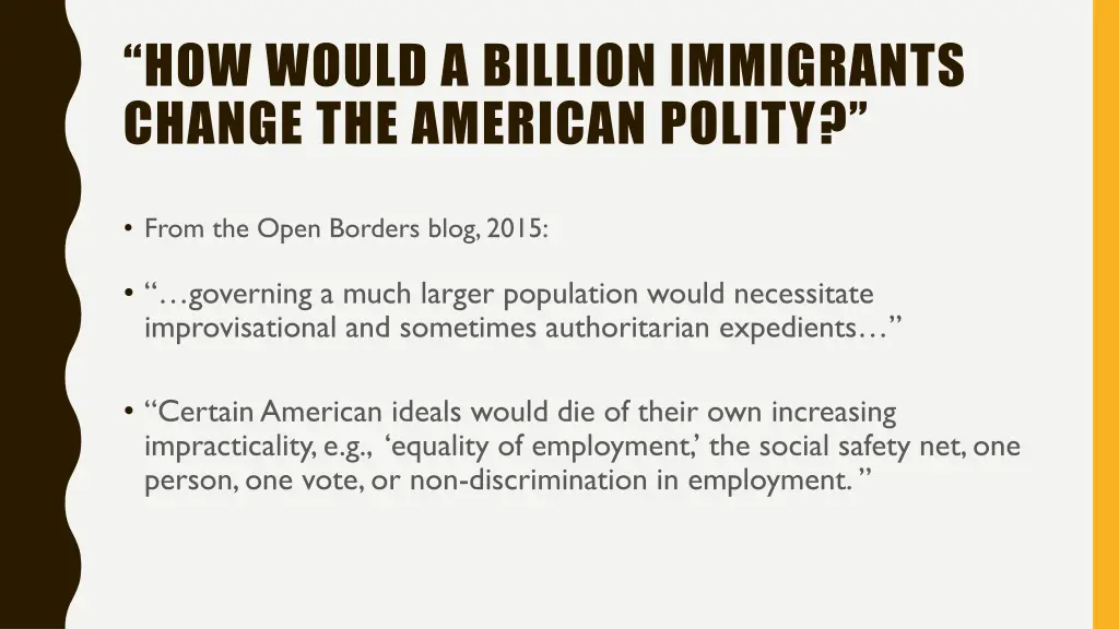 how would a billion immigrants change