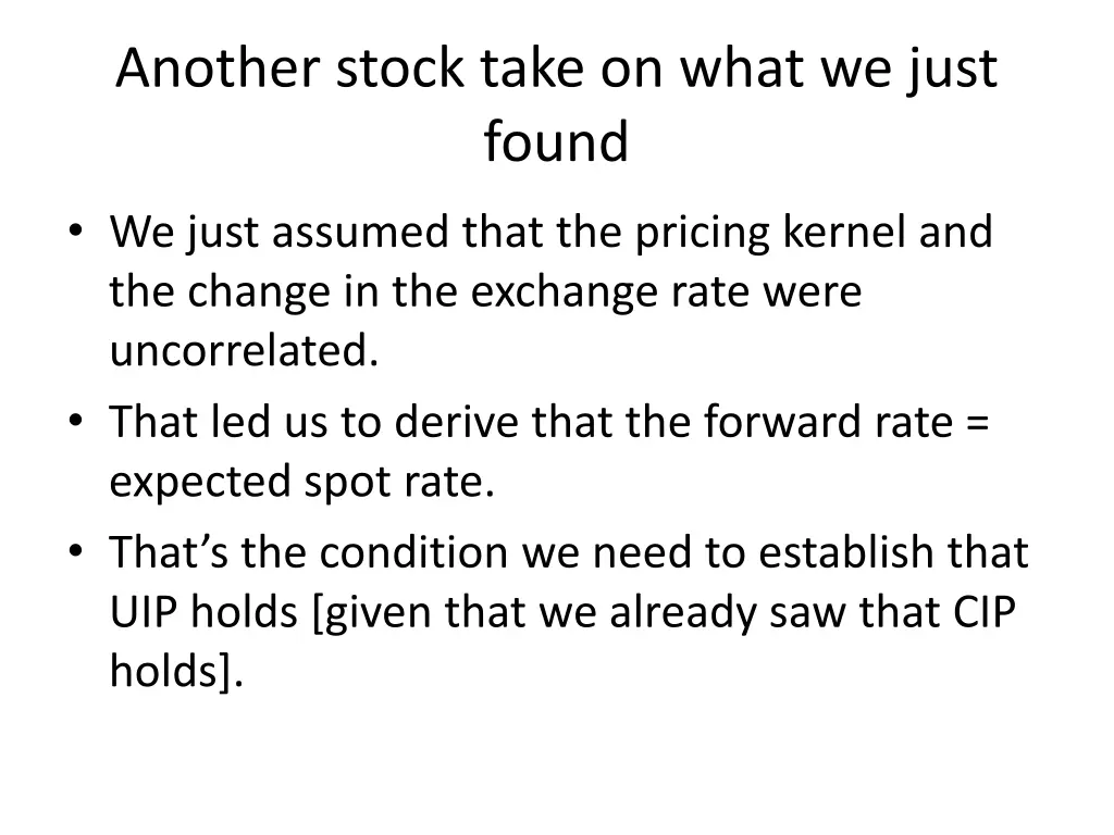 another stock take on what we just found