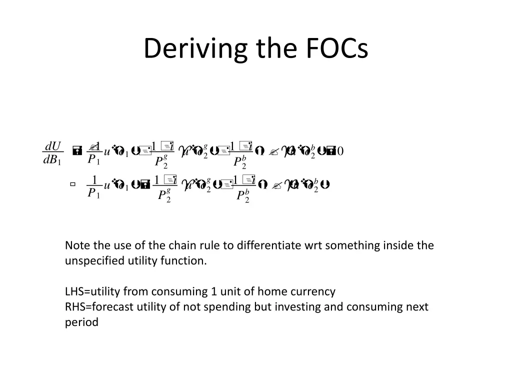 deriving the focs