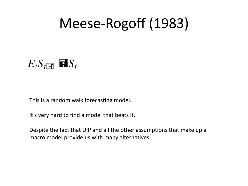 meese rogoff 1983