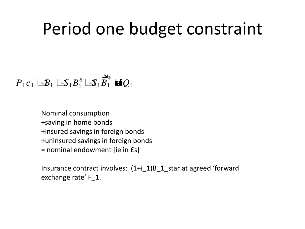 period one budget constraint