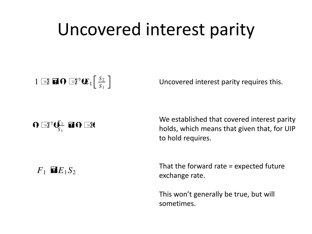uncovered interest parity