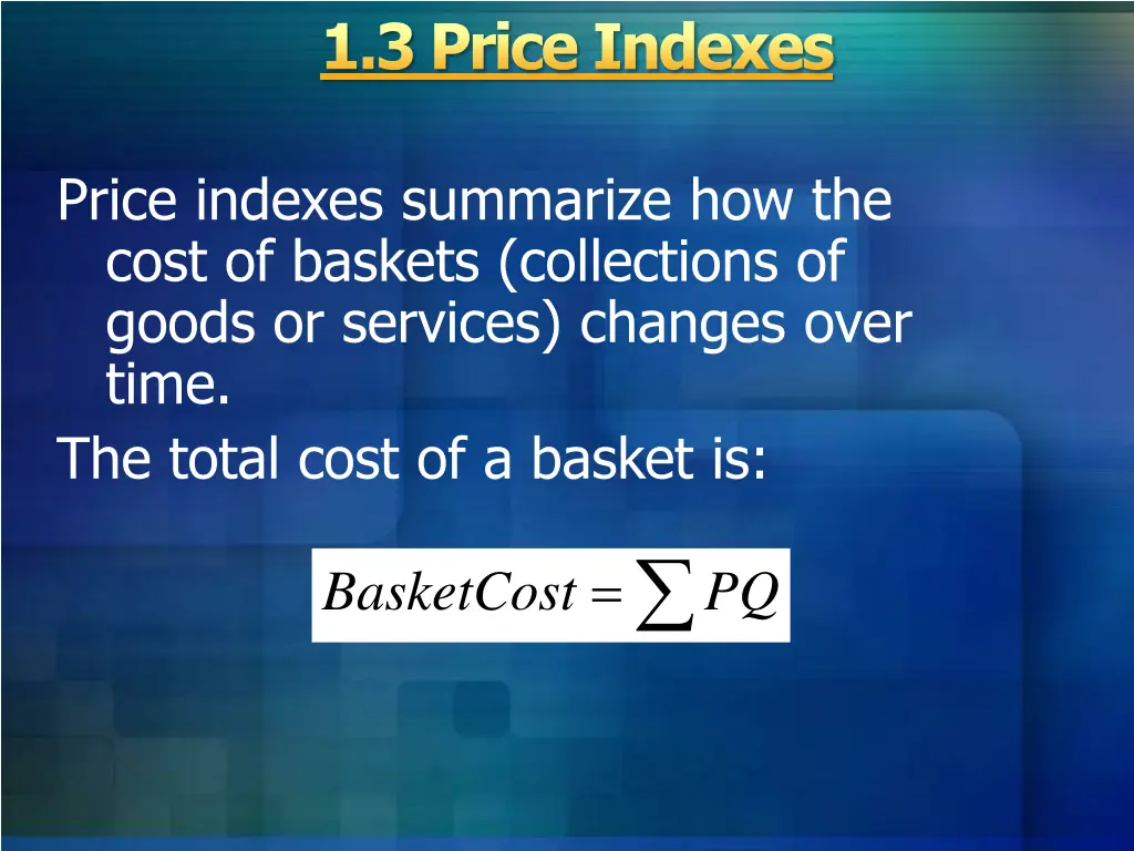 1 3 price indexes