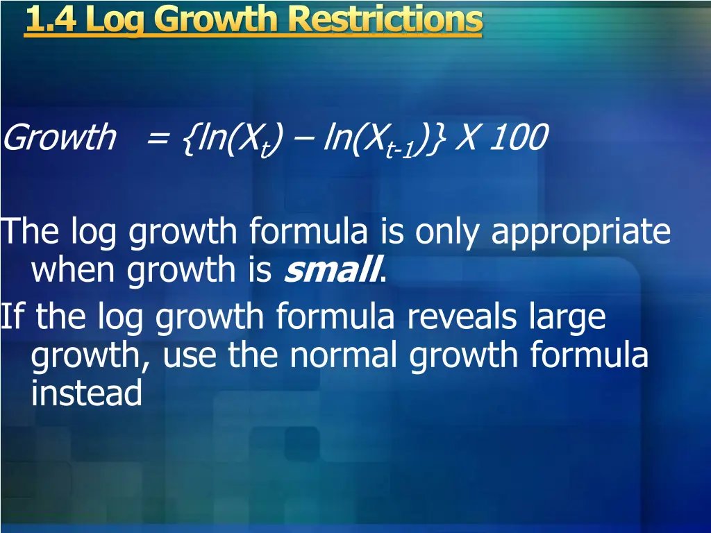 1 4 log growth restrictions