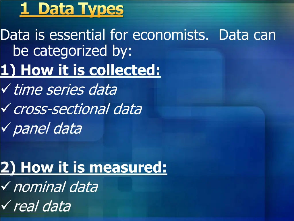 1 data types