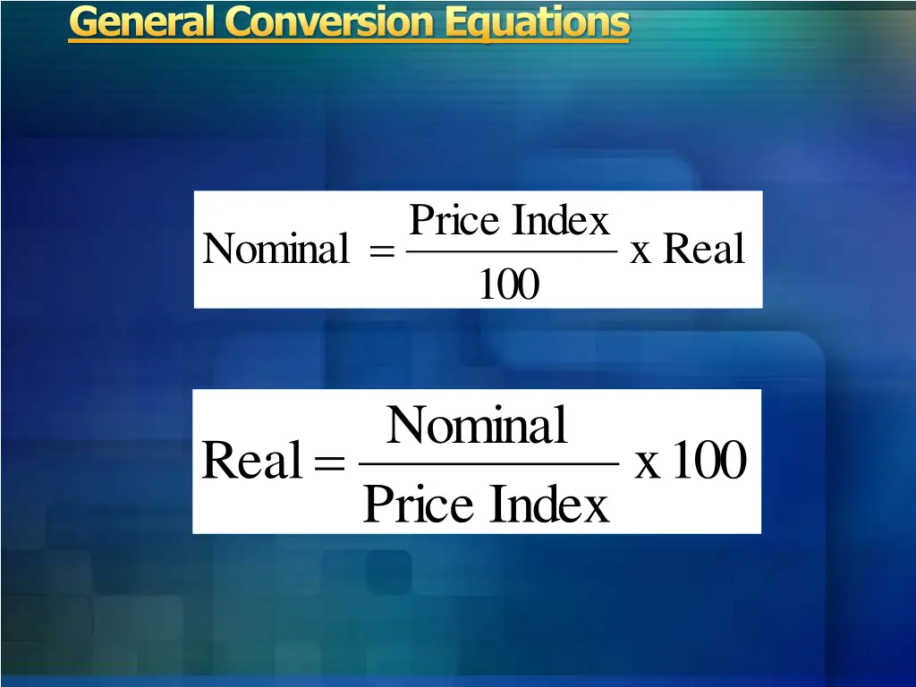 general conversion equations