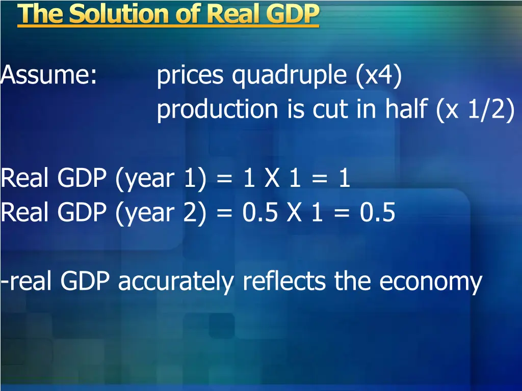the solution of real gdp
