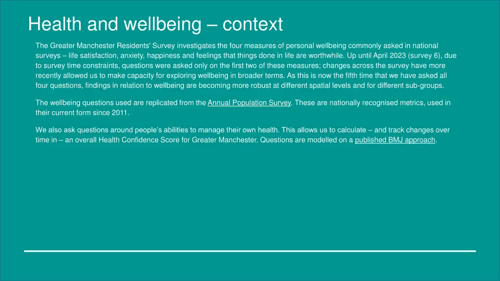 health and wellbeing context