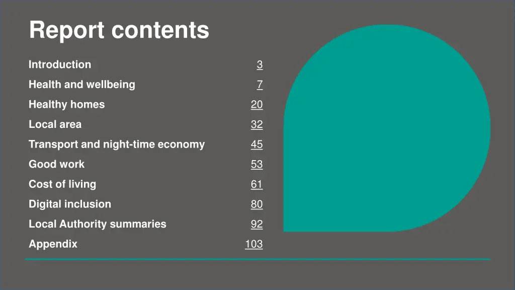 report contents