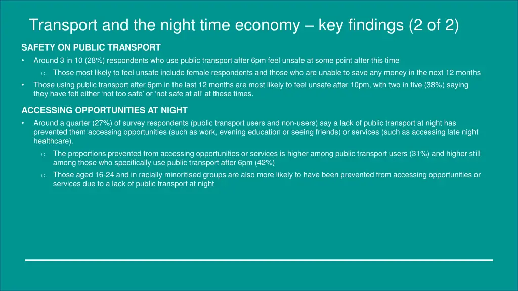 transport and the night time economy key findings 1