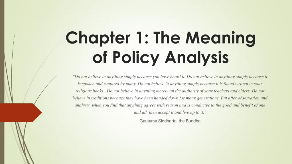 chapter 1 the meaning of policy analysis