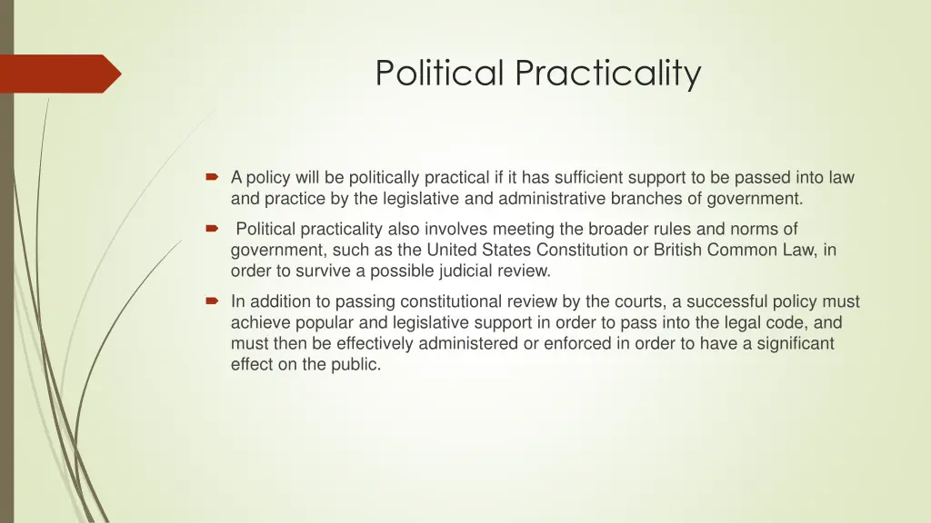 political practicality