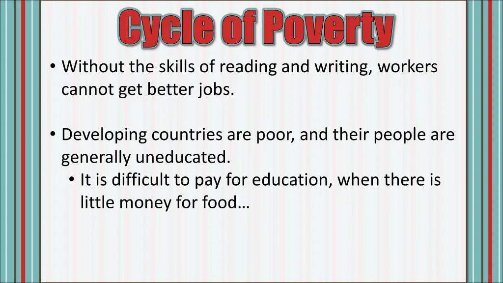cycle of poverty cycle of poverty without