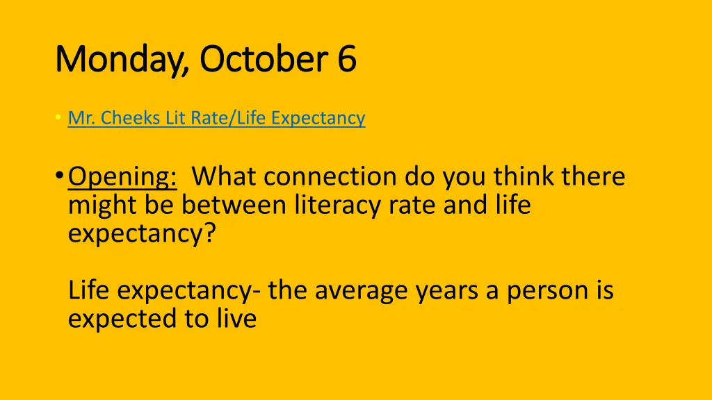 monday october 6 monday october 6
