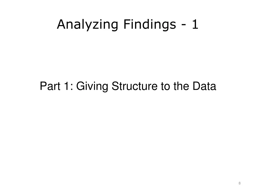 analyzing findings 1