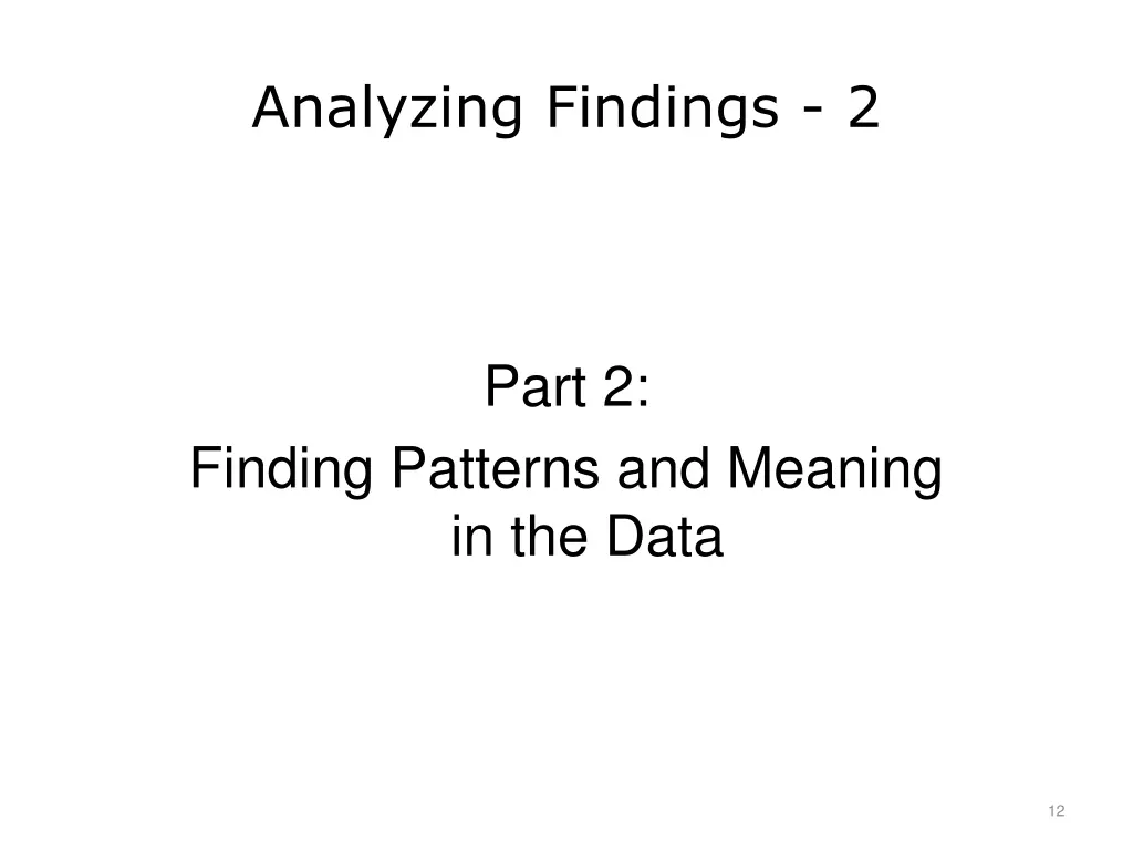 analyzing findings 2