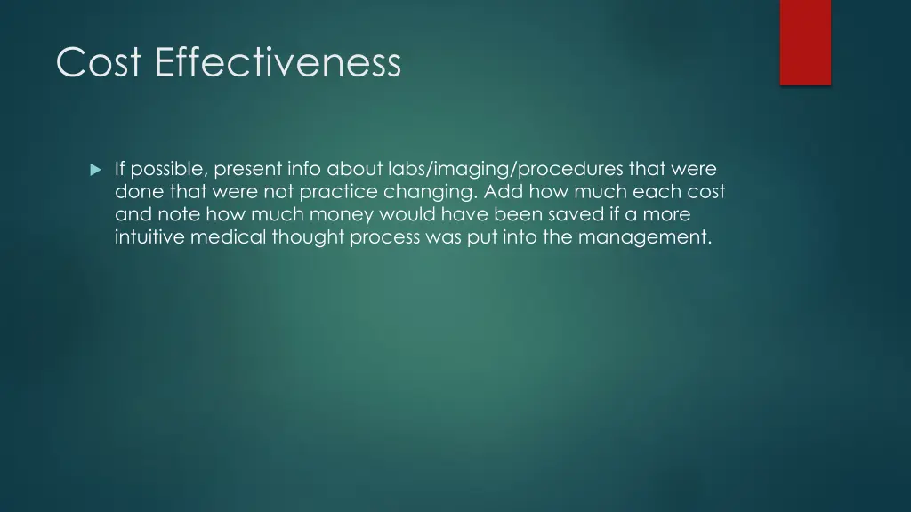 cost effectiveness