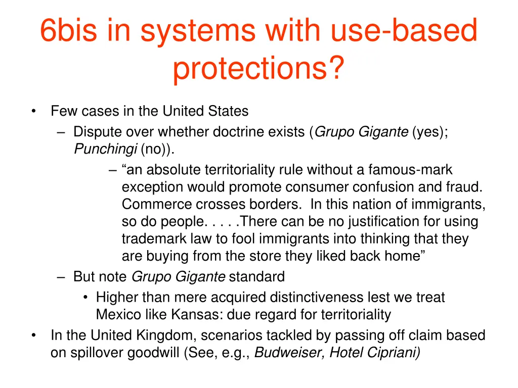 6bis in systems with use based protections