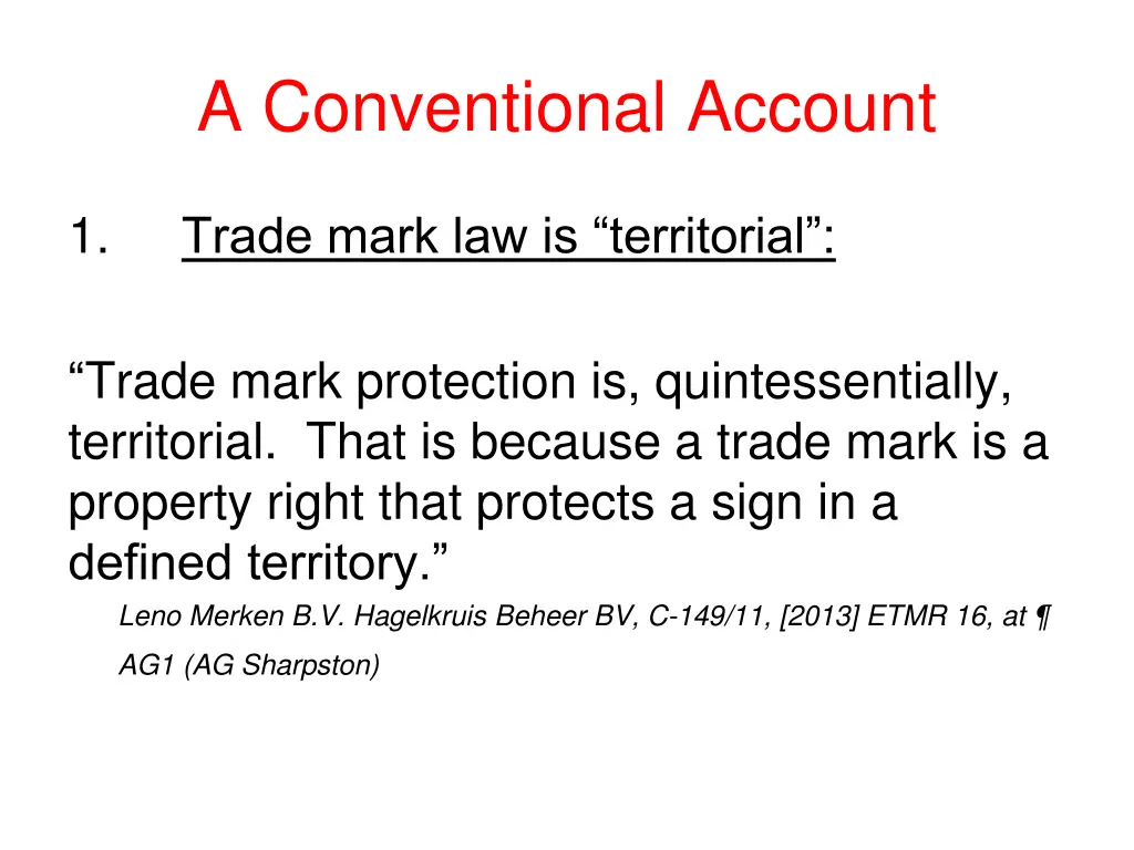 a conventional account 1