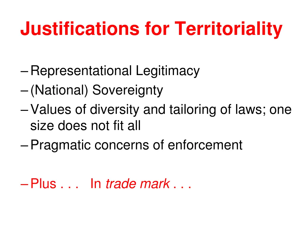 justifications for territoriality 1
