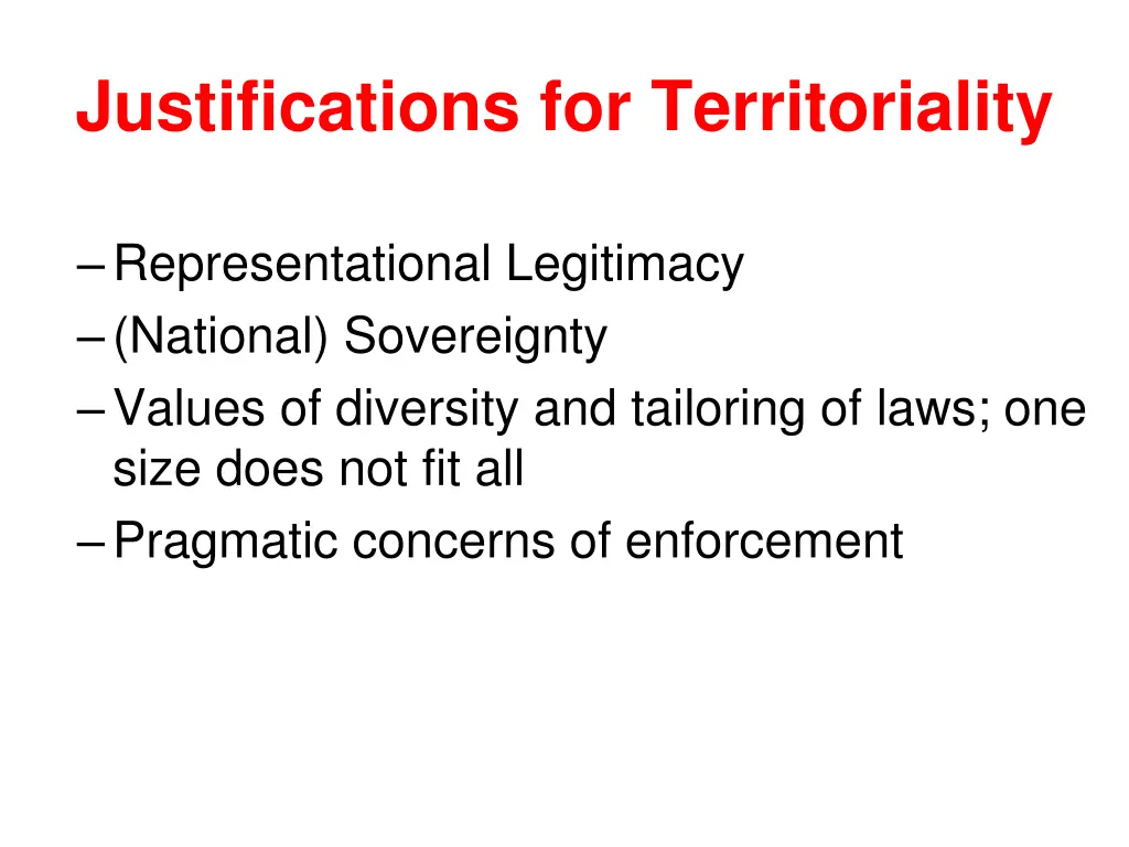 justifications for territoriality