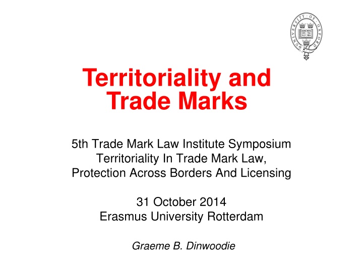 territoriality and trade marks
