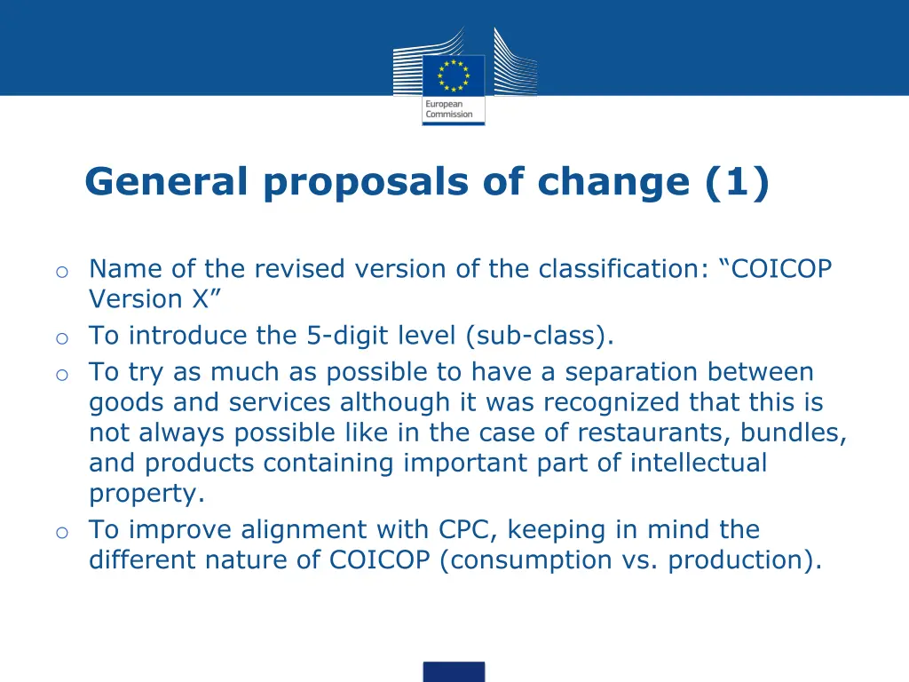 general proposals of change 1