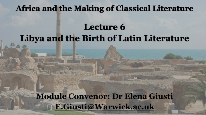 africa and the making of classical literature