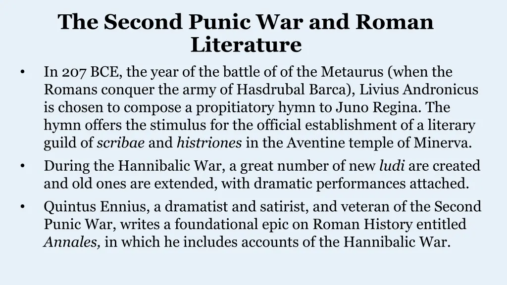 the second punic war and roman literature