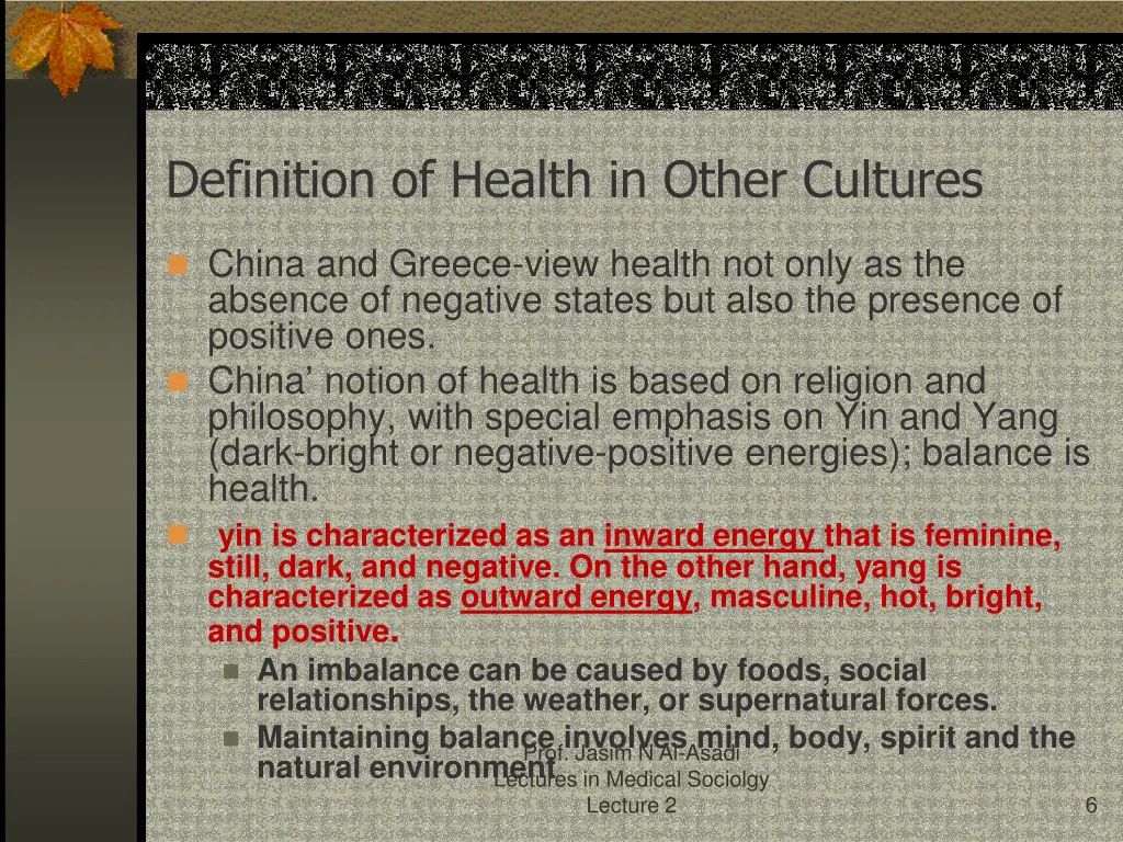 definition of health in other cultures