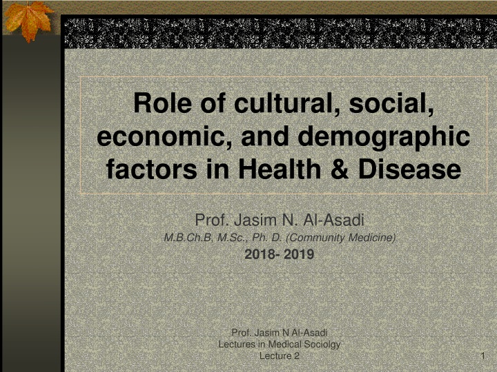 role of cultural social economic and demographic
