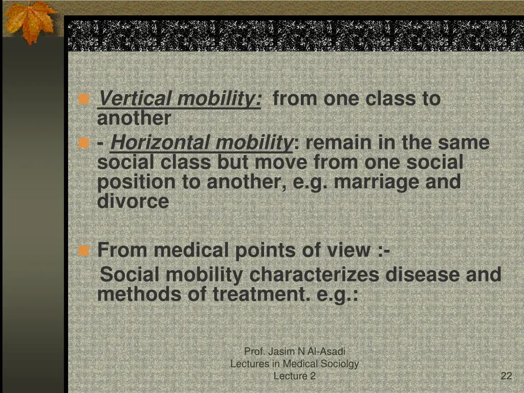 vertical mobility from one class to another