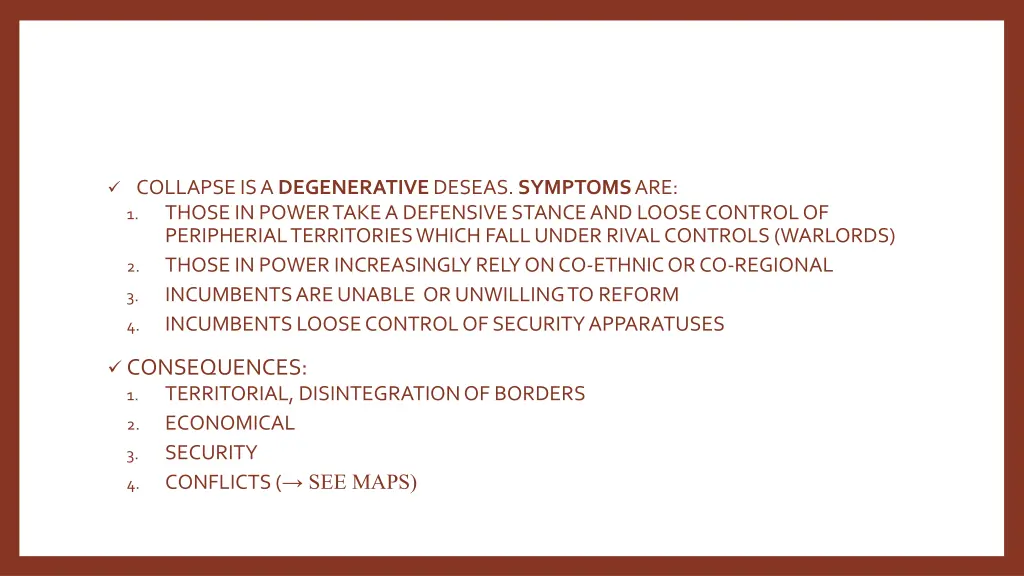 collapse is a degenerative deseas symptoms