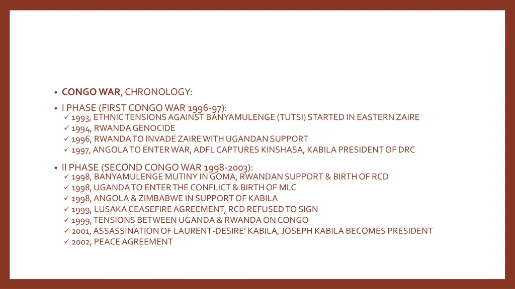 congo war chronology
