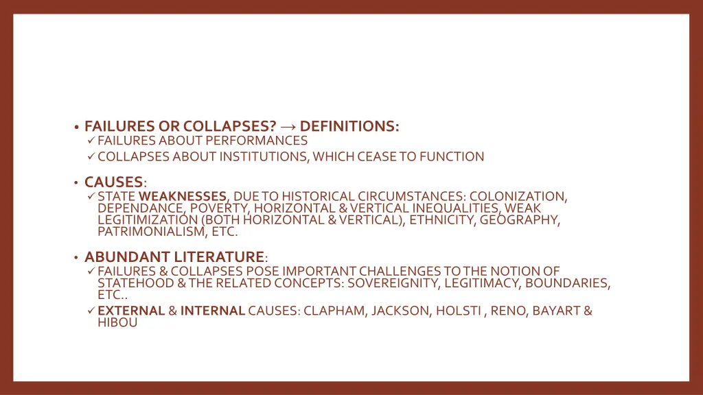 failures or collapses definitions failures about