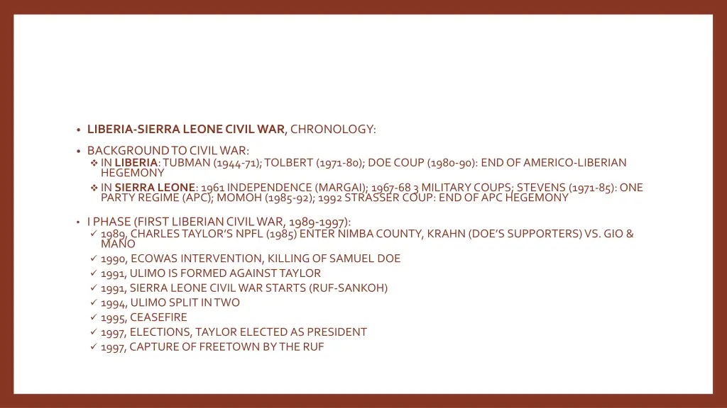 liberia sierra leone civil war chronology
