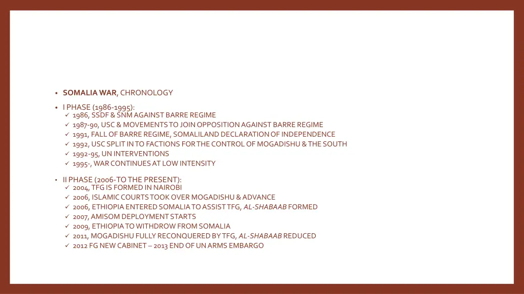 somalia war chronology